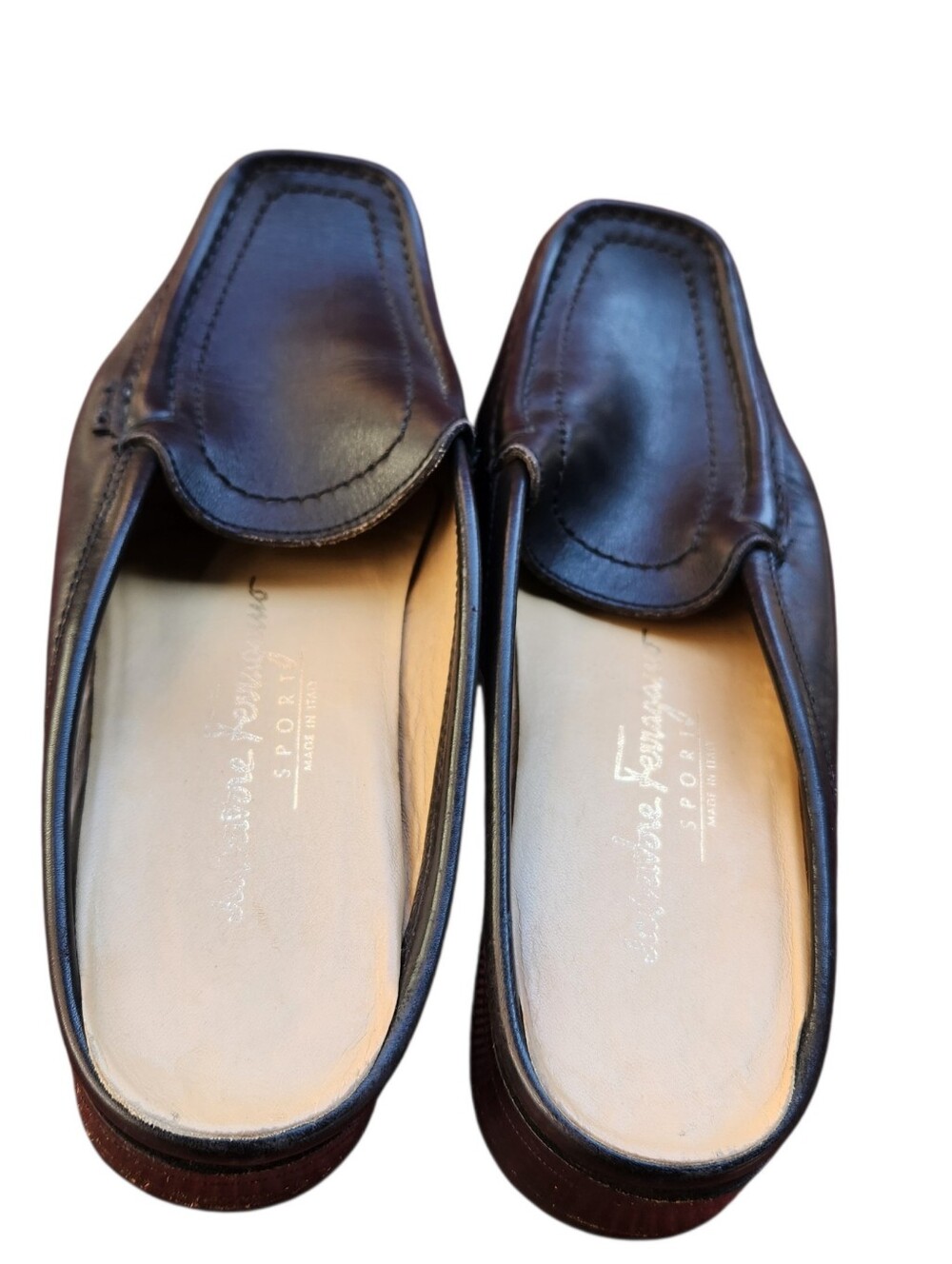 Salvatore Ferragamo Women's Black Leather Slip-On Loafers